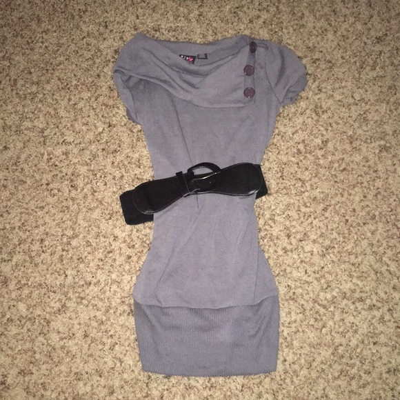 Sweater Dress with Belt - Picture 1 of 2